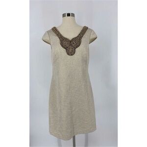 Adrianna Papell Beaded Cap Sleeves Knee Length Dress